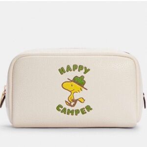 Coach X Peanuts Happy Camper Small Boxy Cosmetic Case With Woodstock
